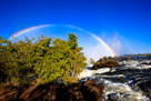 Just after dawn is the best time for rainbows from the Zambian side of Victoria Falls